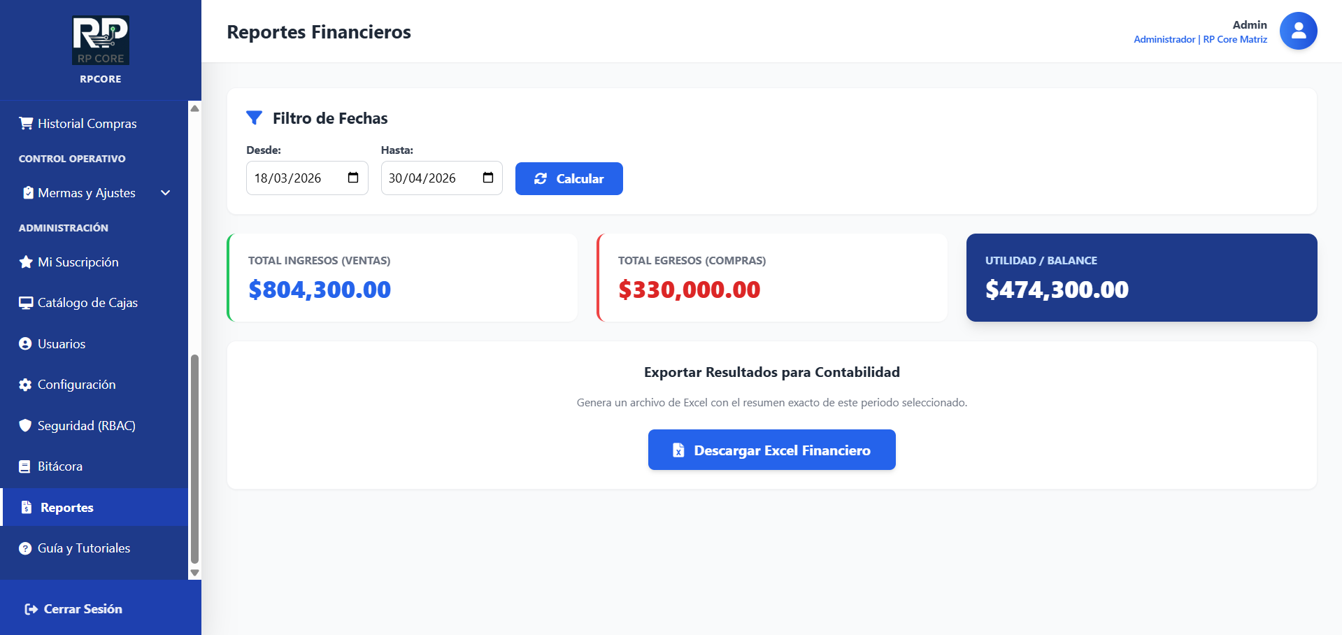 Reportes Financieros