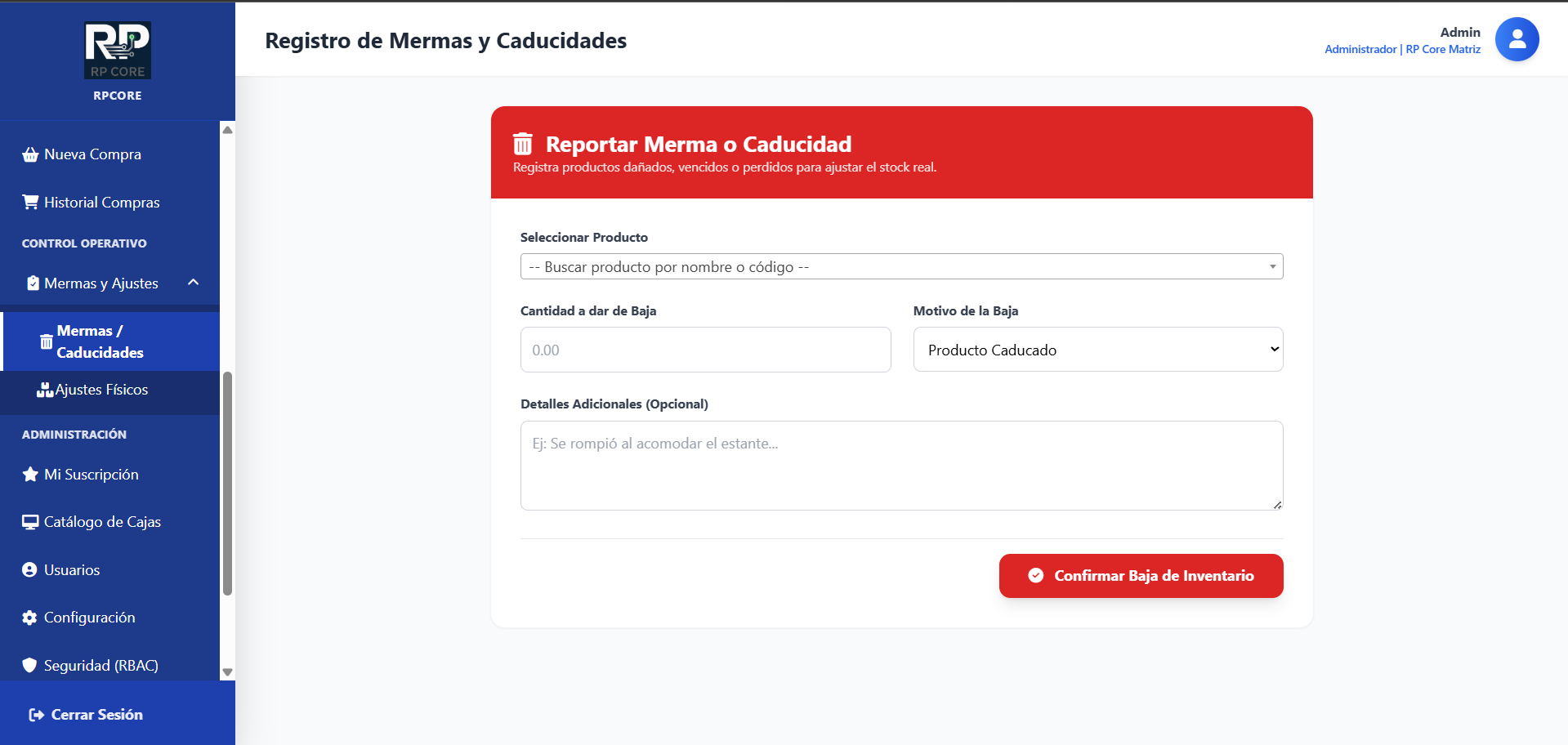Control de Mermas